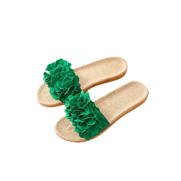 Womens Bowknot Flip Flops Slippers Sliders Summer Beach Slip On Mules Shoes Size